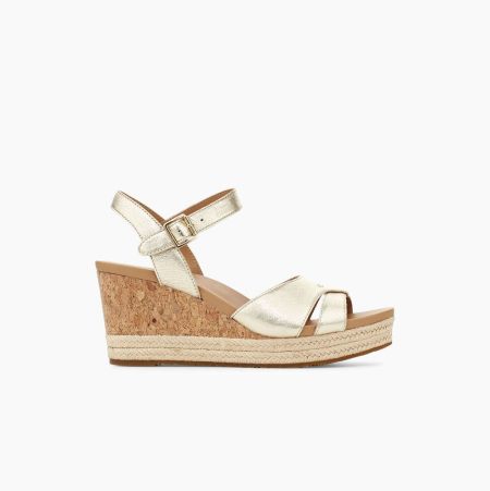 UGG Cloverdale Metallic - Sandaler Dame - Gull (NO-Q172)